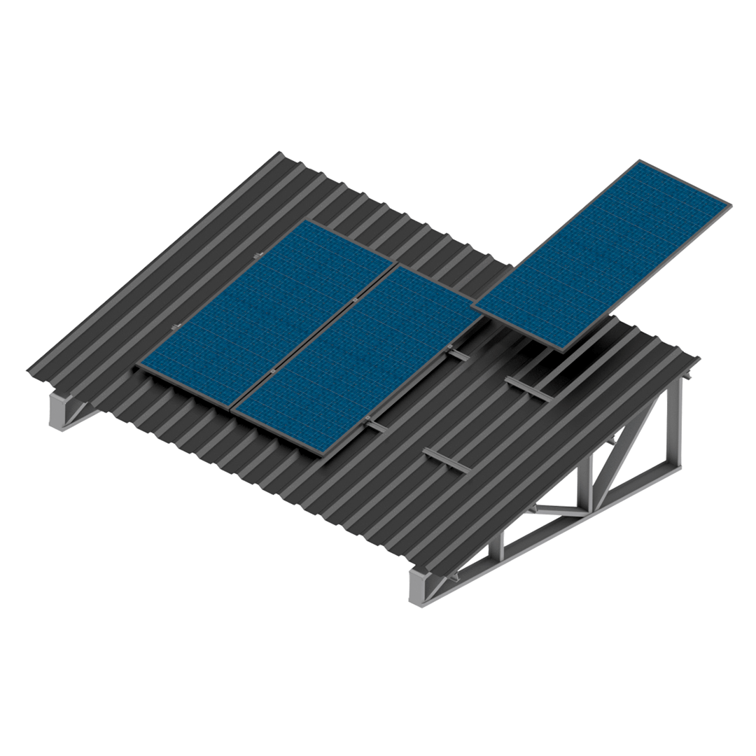 Estrutura PHB SOLAR Para Telhado Metálico Trapezoidal (Mini Trilho TZ ...